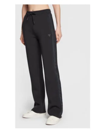 Pantaloni de trening cu talie inalta si croiala dreapta