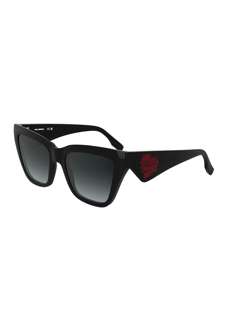 Ochelari de soare cat-eye cu lentile in degrade, Rosu/Negru