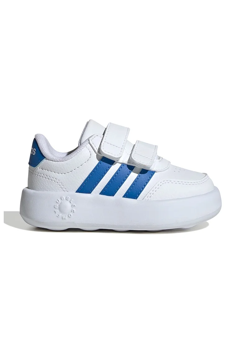 Tenisi Break Net 3.0 din piele ecologica cu velcro, Albastru royal/Alb murdar
