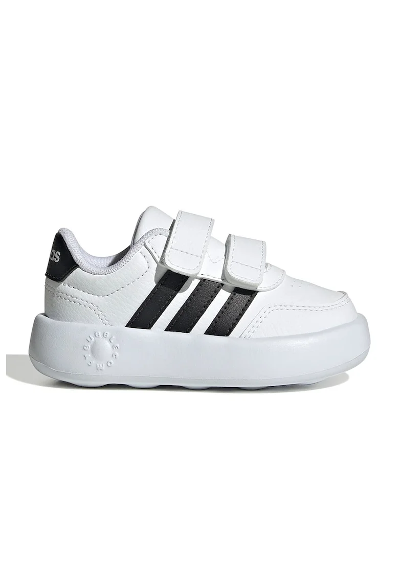 Tenisi Break Net 3.0 din piele ecologica cu velcro, Negru/Crem