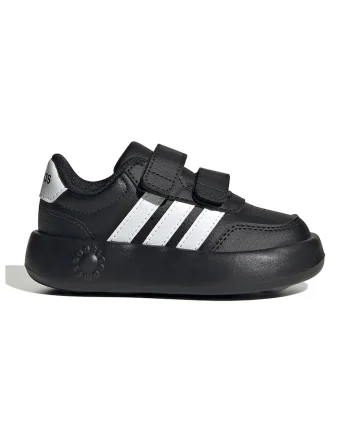 Tenisi Break Net 3.0 din piele ecologica cu velcro, Alb/Negru