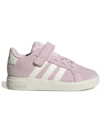 Pantofi sport Grand Court cu velcro, Alb murdar/Roz
