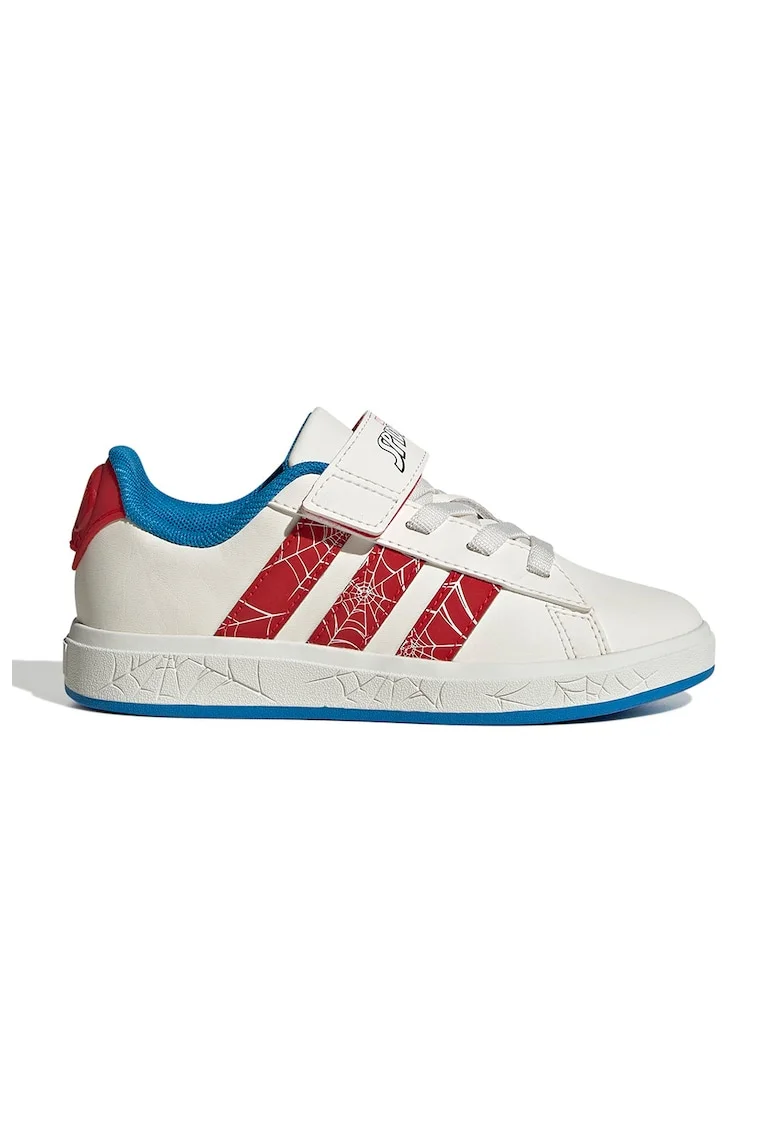 Pantofi sport din piele ecologica cu logo contrastant Grand Court Spider, Rosu/Alb murdar
