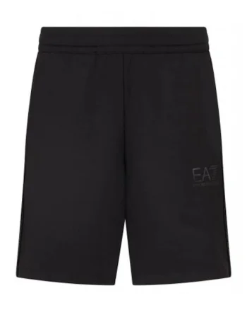Pantaloni scurti  bermuda, negri, bumbac-elastan