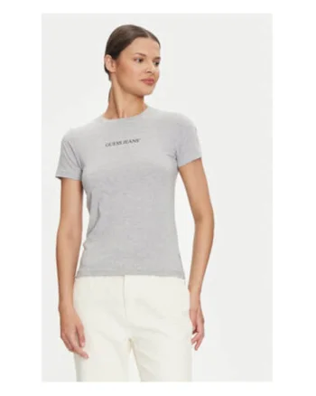 Tricou slim fit cu imprimeu cu decolteu la baza gatului