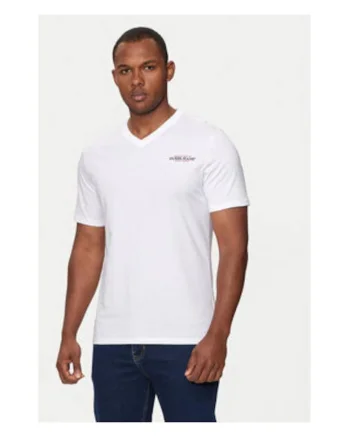 Tricou cu decolteu in V si imprimeu discret