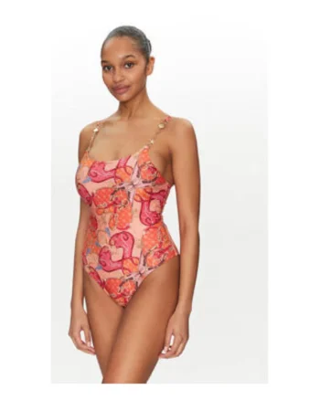 Costum intreg de baie cu imprimeu abstract,
