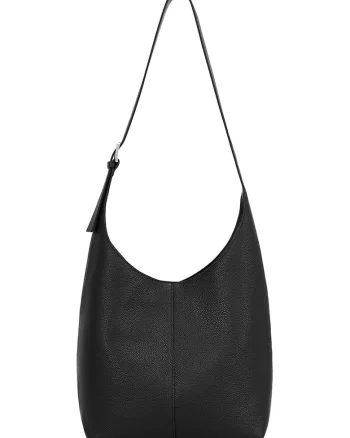 Geanta hobo din piele, Negru