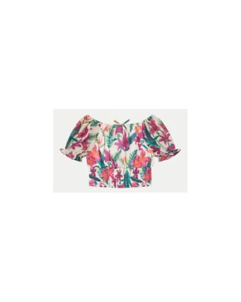 Bluza cu model tropical, Multicolor