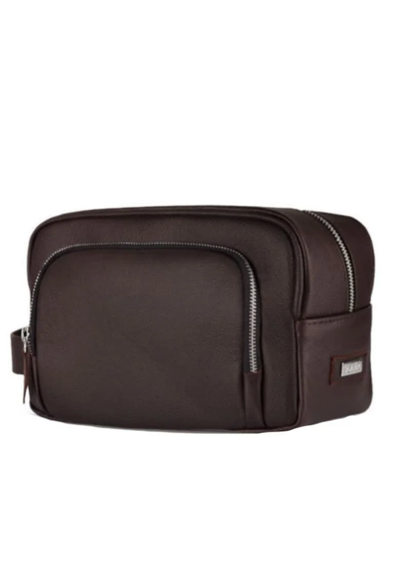 Geanta accesorii din piele naturala  SK04 maro inchis