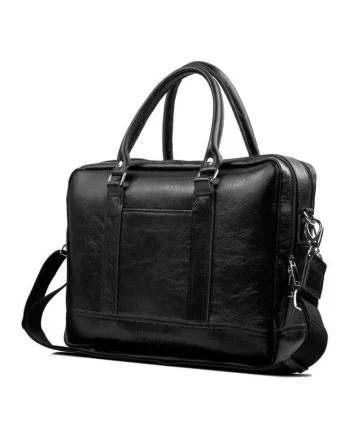 Geanta barbateasca din piele  SL02 ABERDEEN pentru laptop 15.6" negru