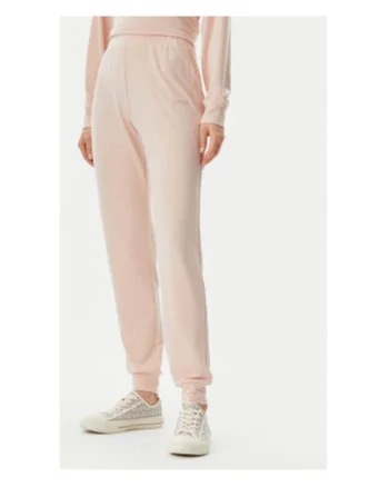 Pantaloni de trening cu model uni si talie elastica