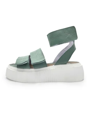 Sandale de piele cu platforma, Verde pal