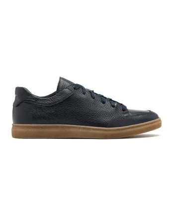Pantofi sport uni de piele Leo, Albastru inchis