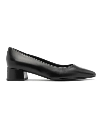 Pantofi de piele intoarsa cu toc masiv Elizabeth, Negru