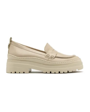 Pantofi loafer de piele Cecily, Bej deschis