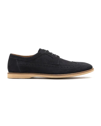 Pantofi brogue de piele intoarsa Scott, Albastru ultramarin