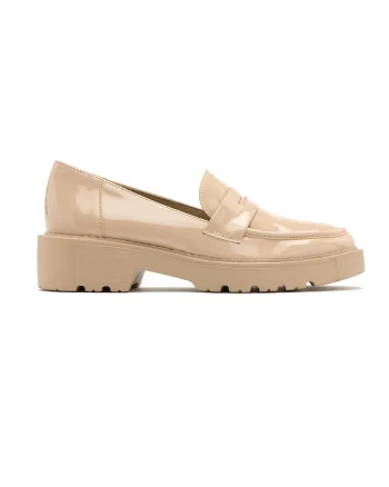 Pantofi loafer de piele ecologica Beatrice, Bej