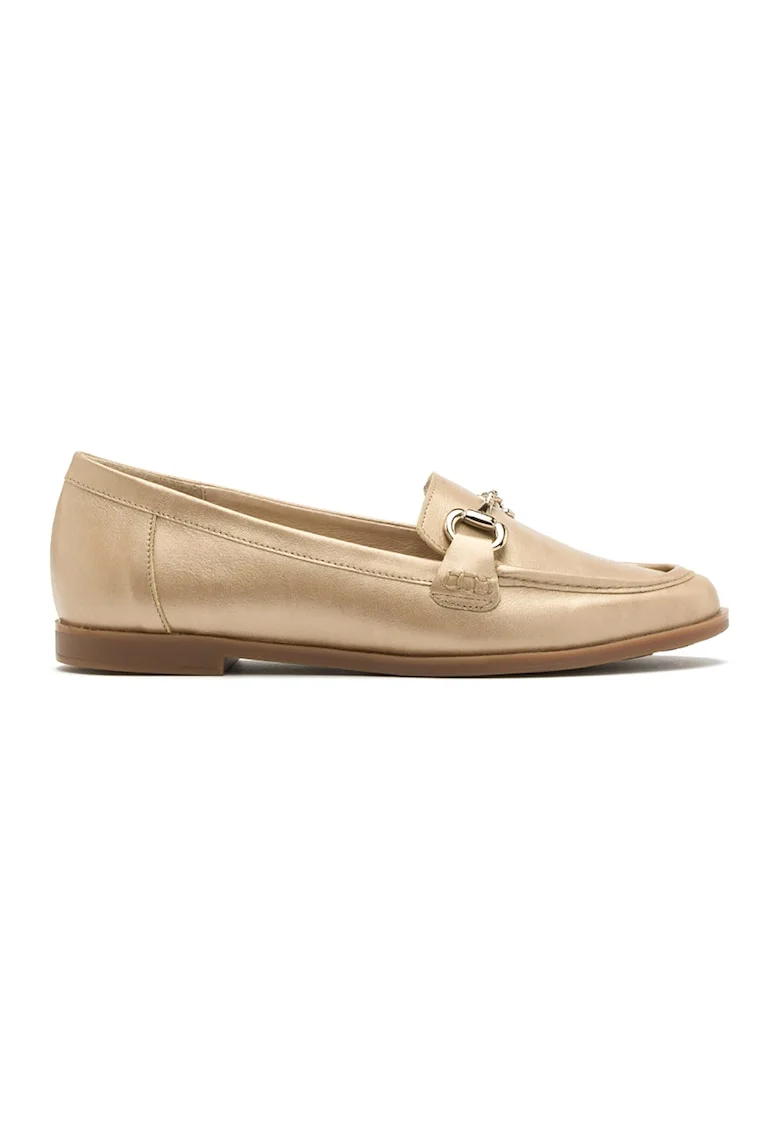Pantofi loafer de piele, Auriu
