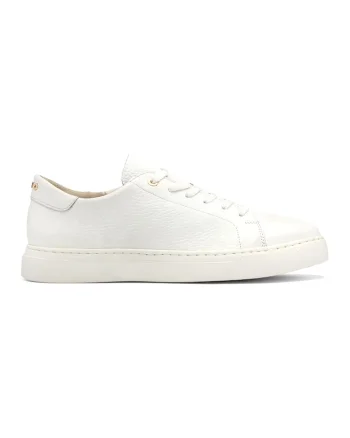 Pantofi sport de piele cu sireturi, Alb murdar