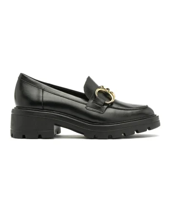 Pantofi loafer de piele Sisi, Auriu/Negru