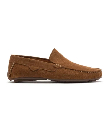 Mocasini de piele intoarsa Ralf, Caramel