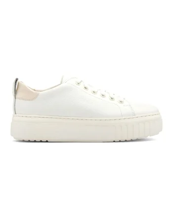 Pantofi sport de piele June, Alb fildes