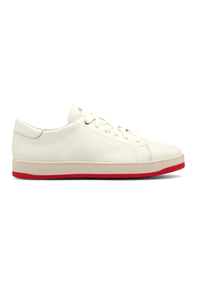 Pantofi sport de piele cu aspect texturat Nora, Alb fildes