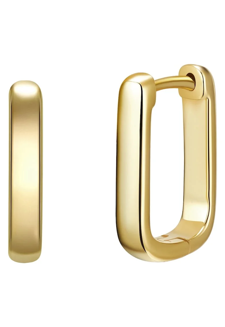 Cercei patrati placati cu aur de 14K, Auriu/Galben