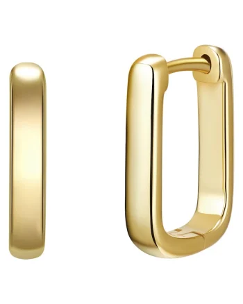 Cercei patrati placati cu aur de 14K, Auriu/Galben