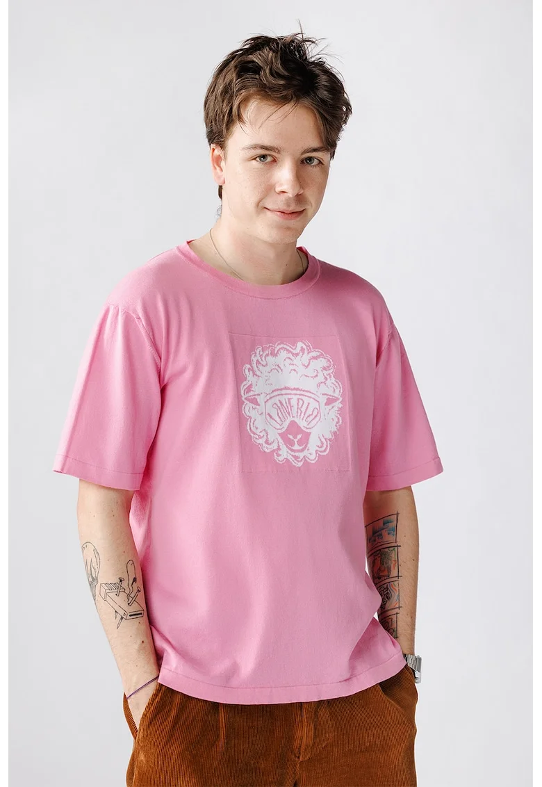 Tricou unisex cu imprimeu Dolly, Roz