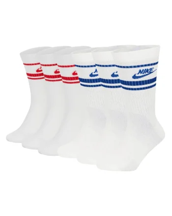 Set de sosete lungi unisex cu imprimeu logo Everyday Essential - 6 perechi, Rosu/Alb/Albastru