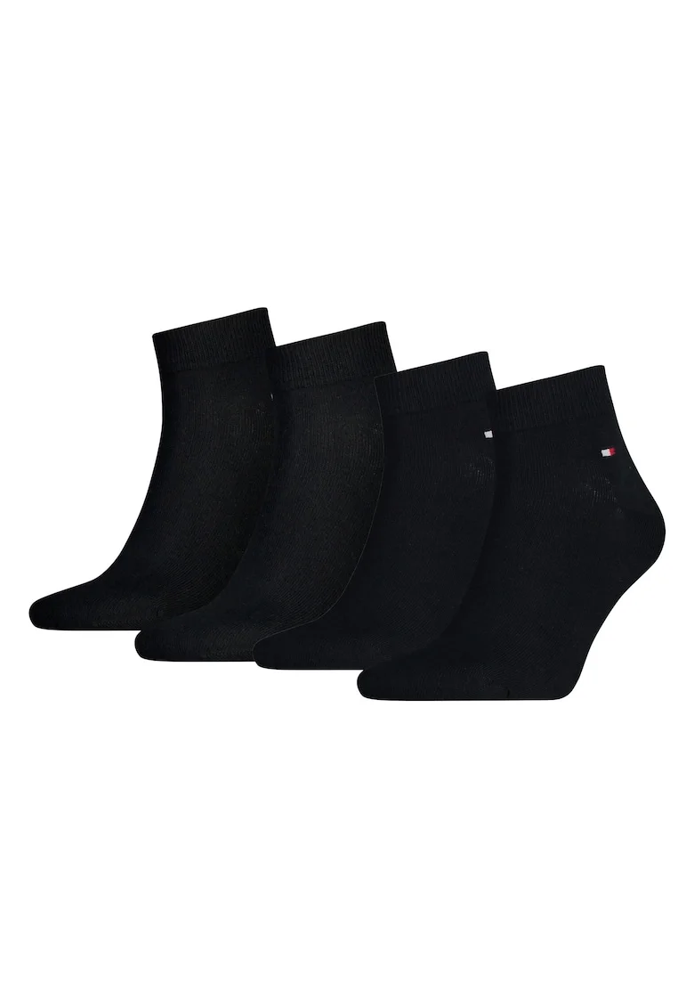 Set de sosete scurte cu logo discret 14171 - 4 perechi, Negru/Albastru inchis