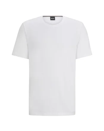 Tricou din amestec de bumbac cu logo, Alb