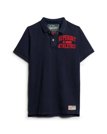 Tricou polo Vintage Athletic, Albastru inchis