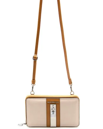 Portofel cu bareta detasabila, Piersica/Caramel