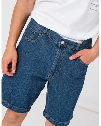 Bermude relaxed fit de denim, Albastru inchis