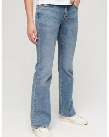 Blugi bootcut cu talie medie, Albastru deschis