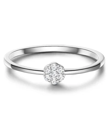Inel cu floare de zirconia