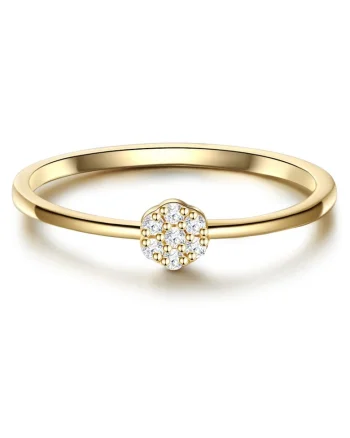 Inel placat cu aur de 14K si decorat cu zirconia