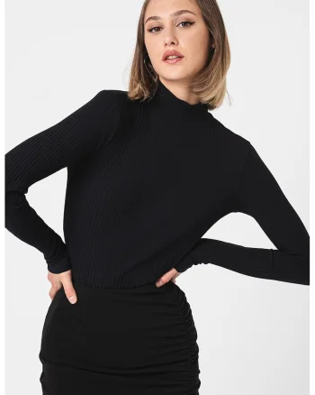 Bluza slim fit Driza, Negru