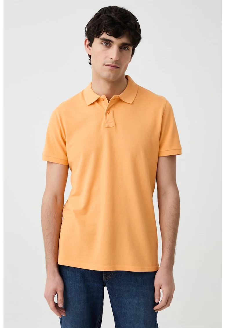 Tricou polo de bumbac, Portocaliu pal