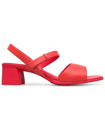 Sandale de piele cu toc masiv Katie 27183, Rosu