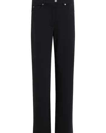 Pantaloni drepti cu talie medie, Negru
