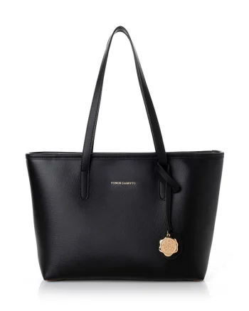 Geanta shopper de piele ecologica, Negru