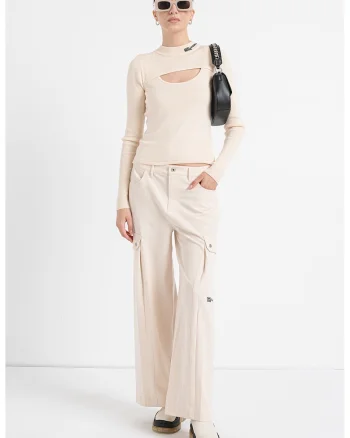 Pantaloni cargo drepti, Bej