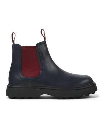 Ghete Chelsea din piele Norte 373, Rosu inchis/Bleumarin