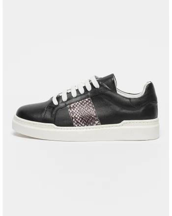 Pantofi sport low-cut de piele, Negru