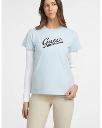 Tricou din amestec de bumbac cu logo, Albastru ultramarin/Albastru glaciar