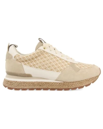 Pantofi sport cu piele intoarsa si garnituri geometrice Tremail, Bej